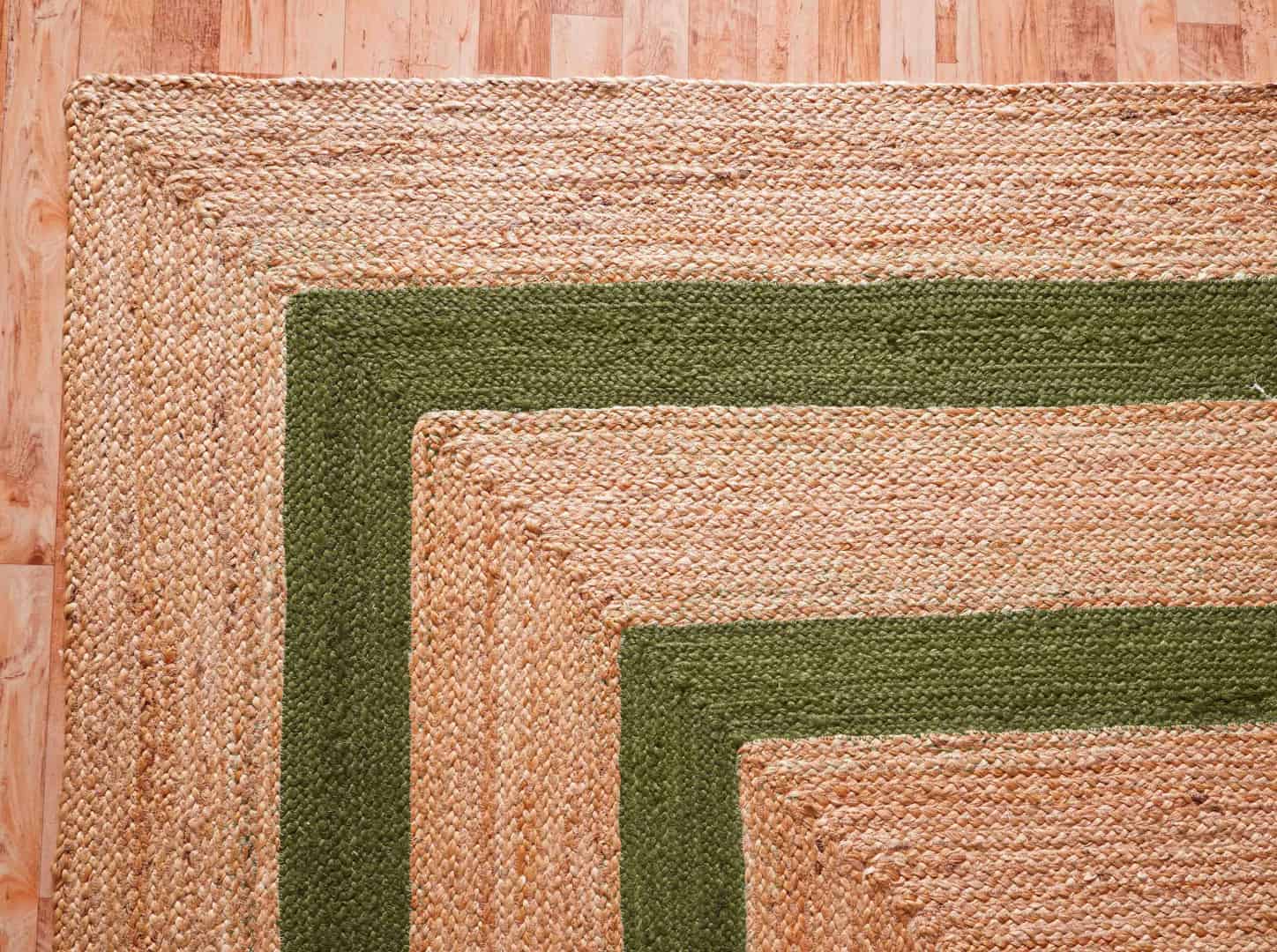 Indian Decorative Hand Braided Bohemian Natural Jute Rug with Custom Color Border - Image 4