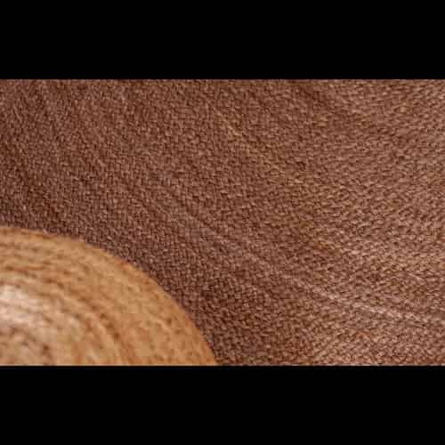 Handmade Grey And White Round Jute Rug with Beige Border  - Image 5