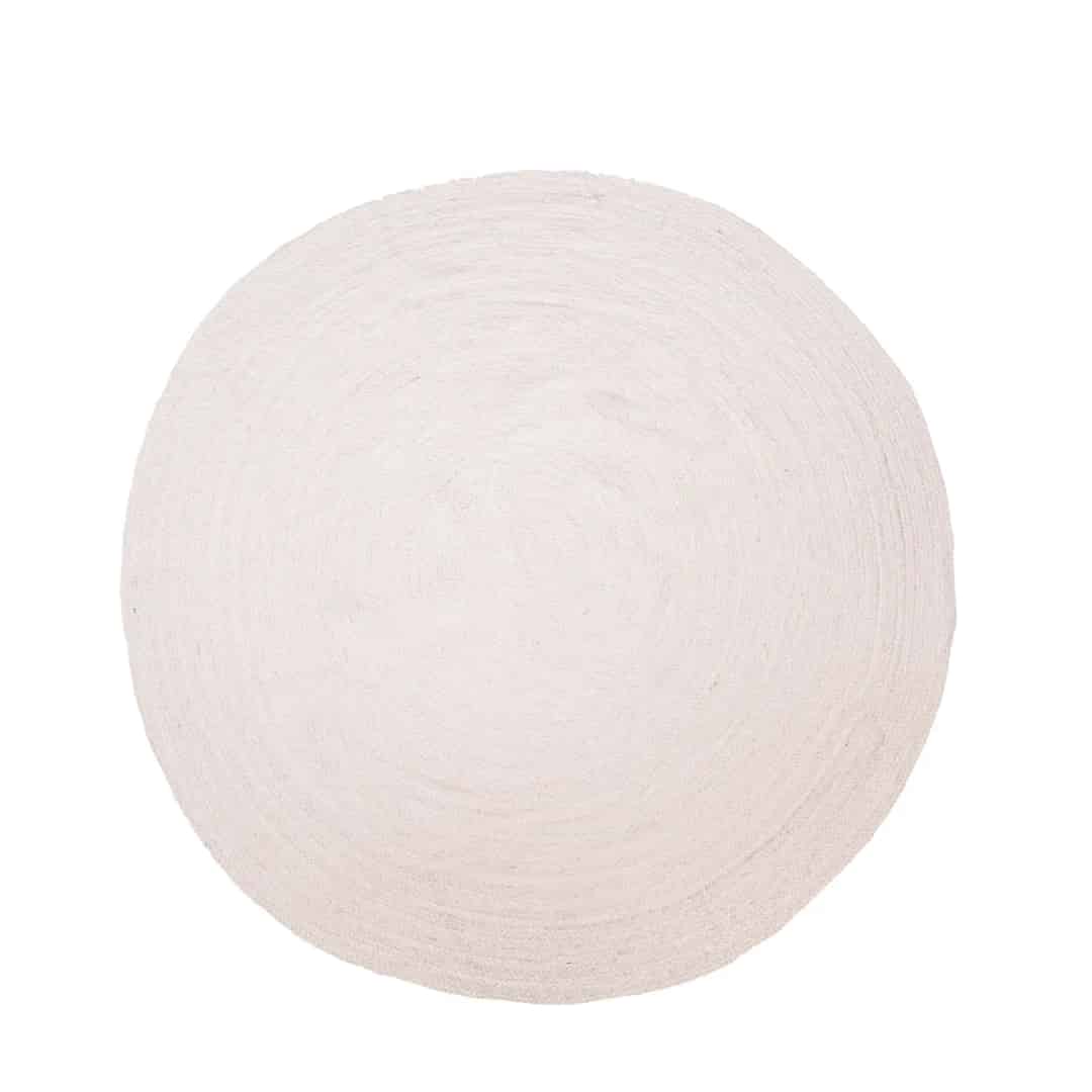 Home Decor Bohemian Handmade Braided Beige and White Jute Area Round Rug - Image 8