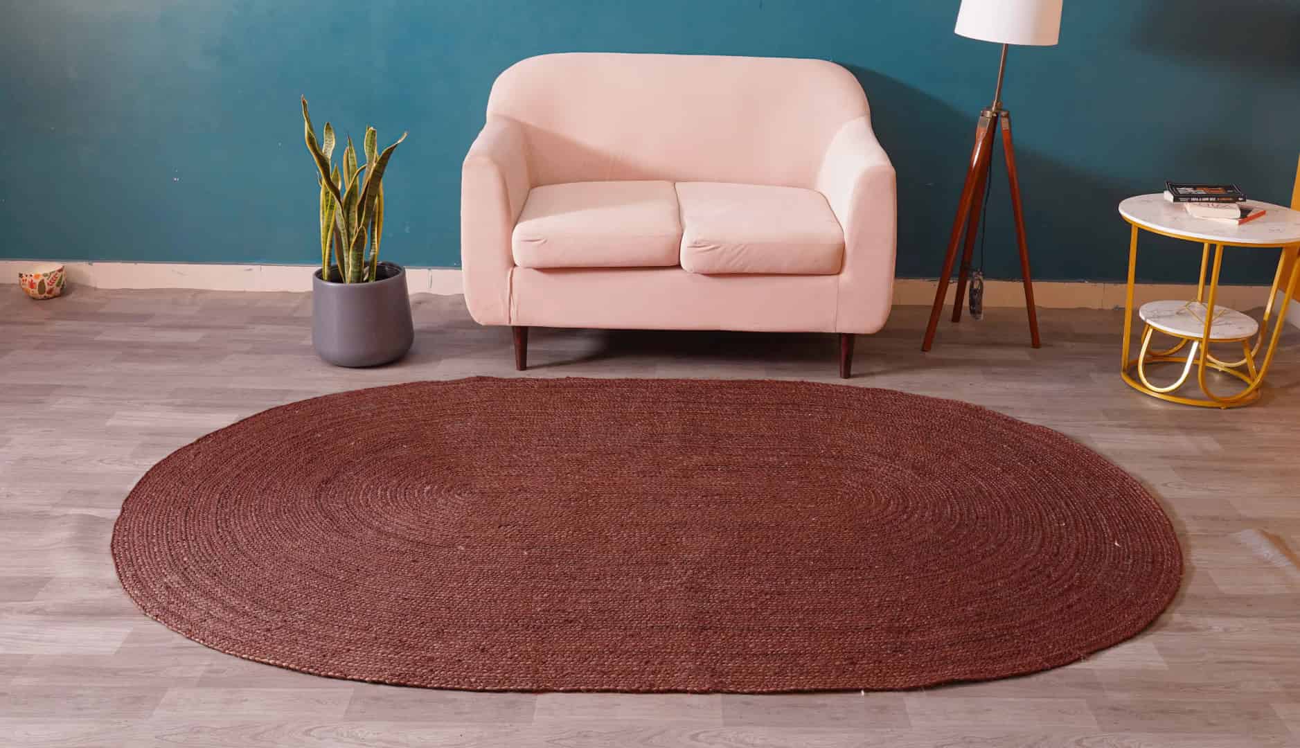 Handmade Braided Bohemian Custom Color Large Area Oval Jute Rug - Image 13