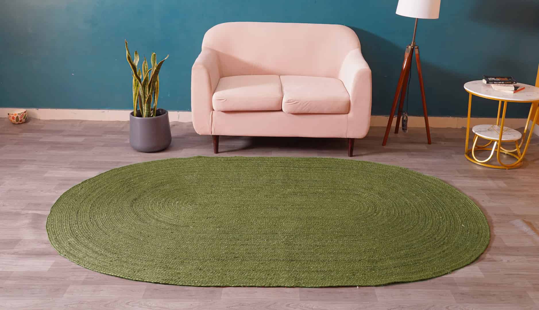 Handmade Braided Bohemian Custom Color Large Area Oval Jute Rug - Image 10