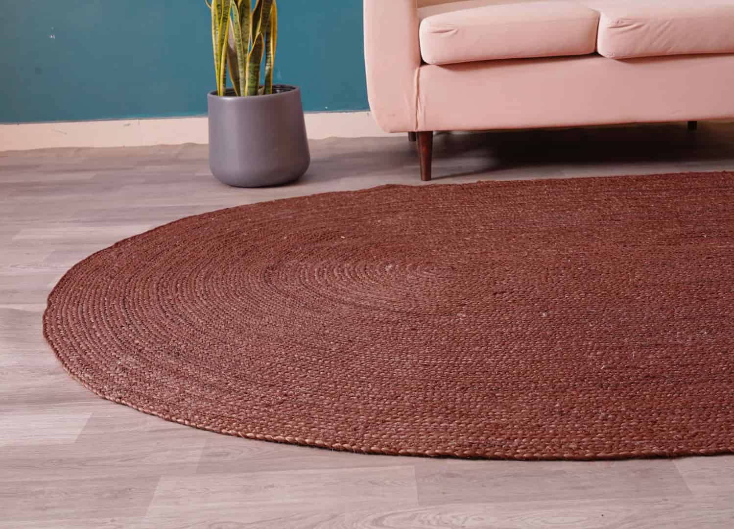 Handmade Braided Bohemian Custom Color Large Area Oval Jute Rug - Image 14