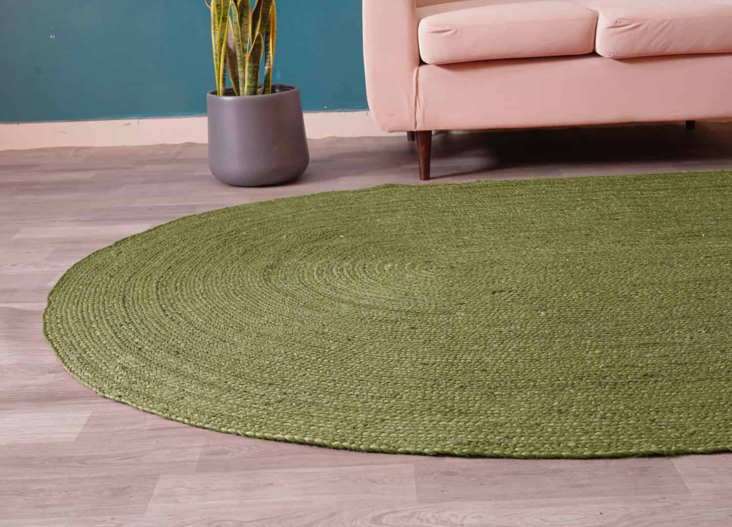 Handmade Braided Bohemian Custom Color Large Area Oval Jute Rug - Image 11