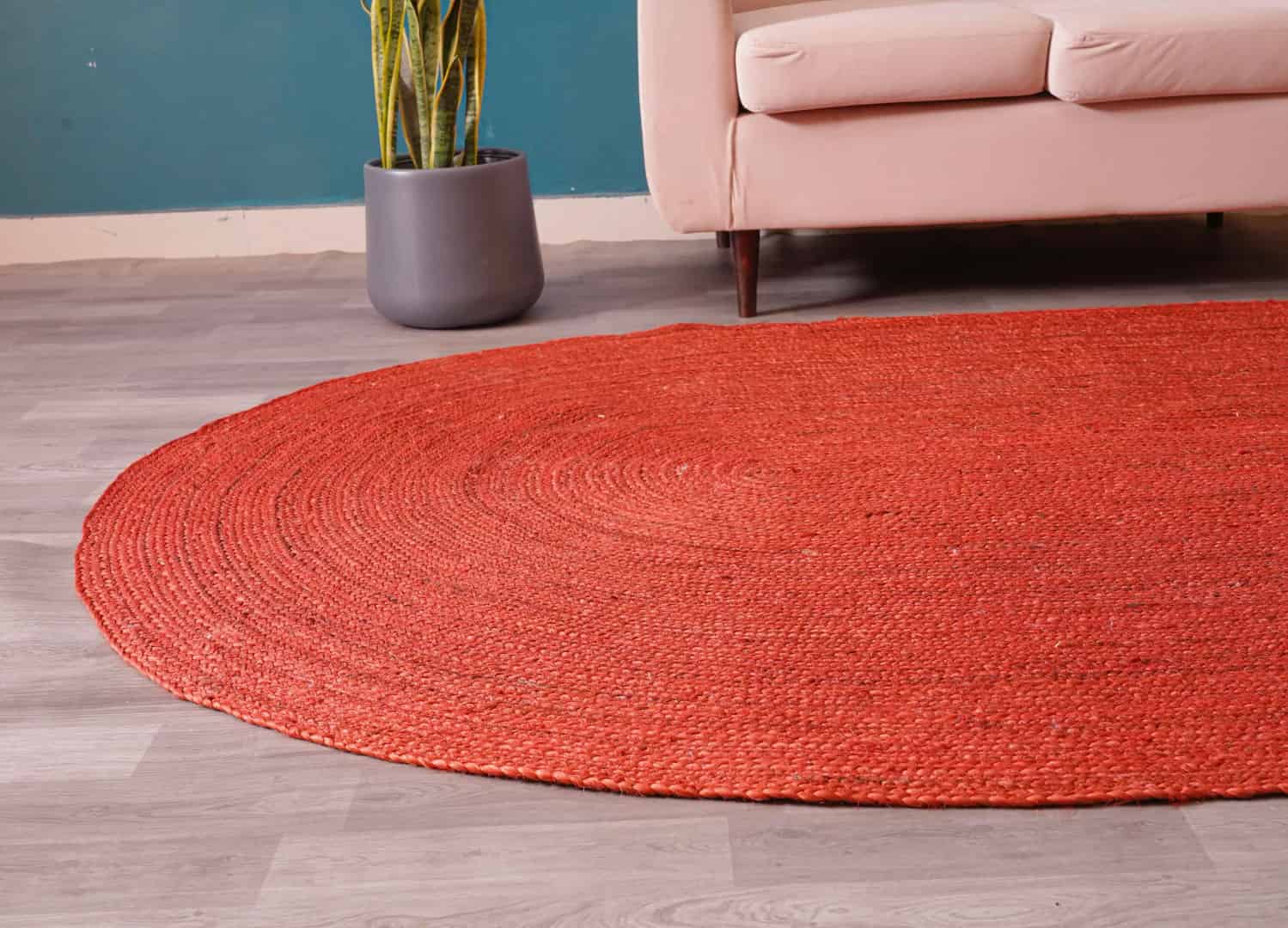 Indian Traditional Design Vintage Area Custom Color Bohemian Jute Oval Rug - Image 6