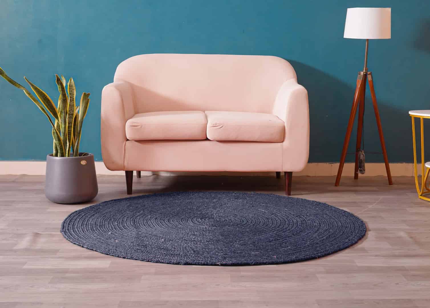 Hand Braided Eco Friendly Bohemian Custom Color Jute Round Rug - Image 2