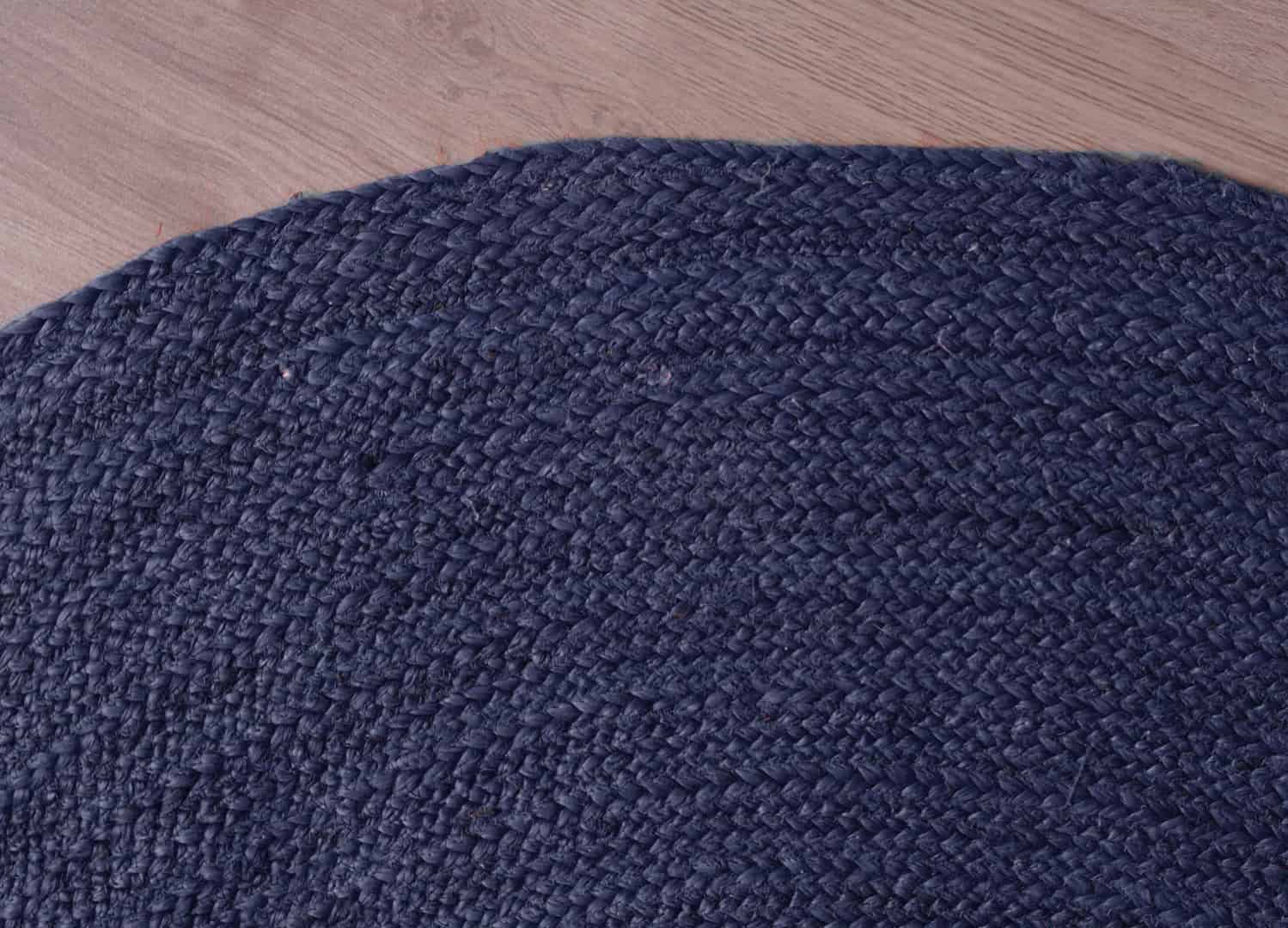 Hand Braided Eco Friendly Bohemian Custom Color Jute Round Rug - Image 5