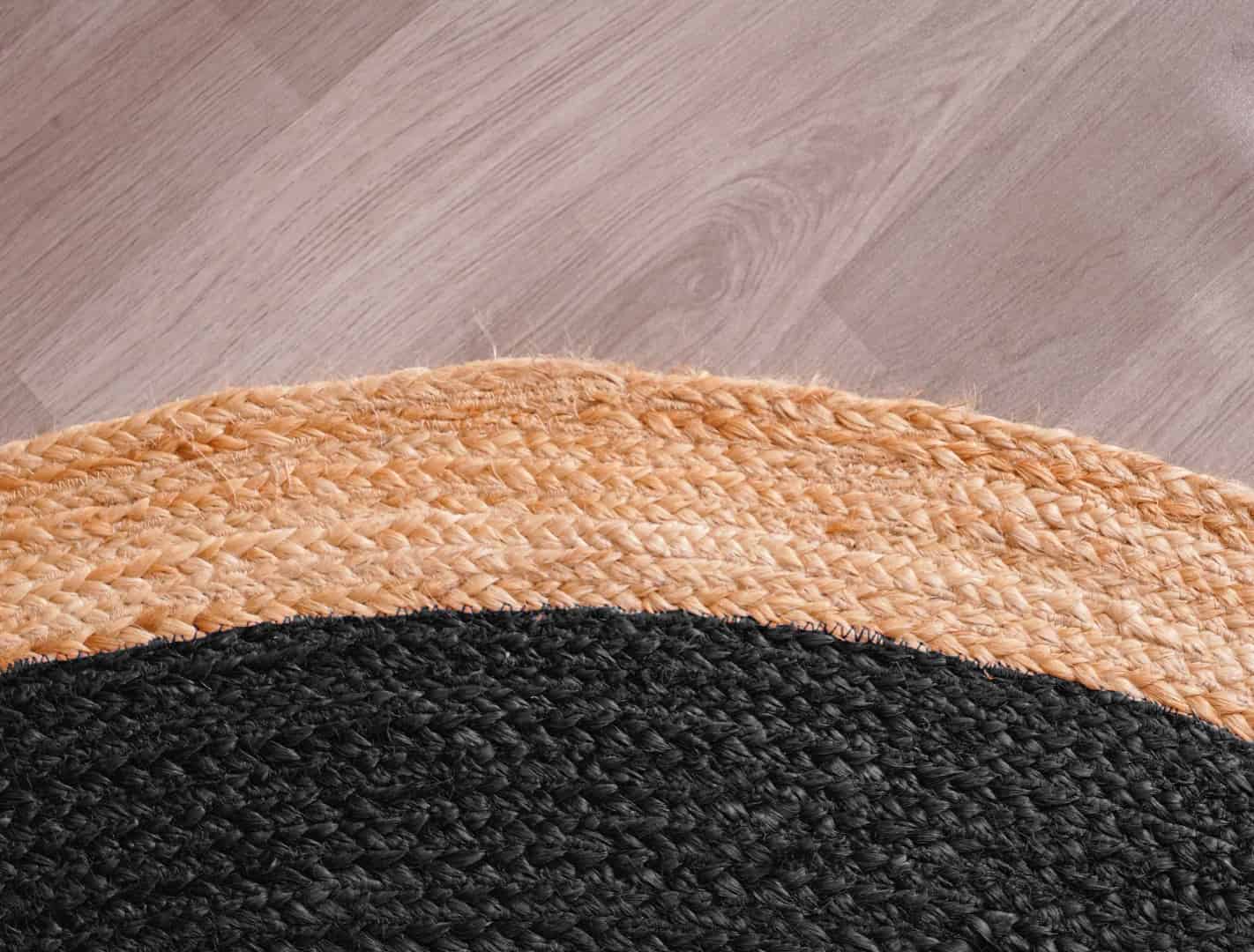 Porch Area Decor Hand Braided Custom Color Jute Round Rug with Beige Border - Image 7