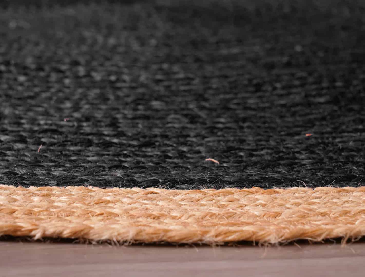 Porch Area Decor Hand Braided Custom Color Jute Round Rug with Beige Border - Image 8