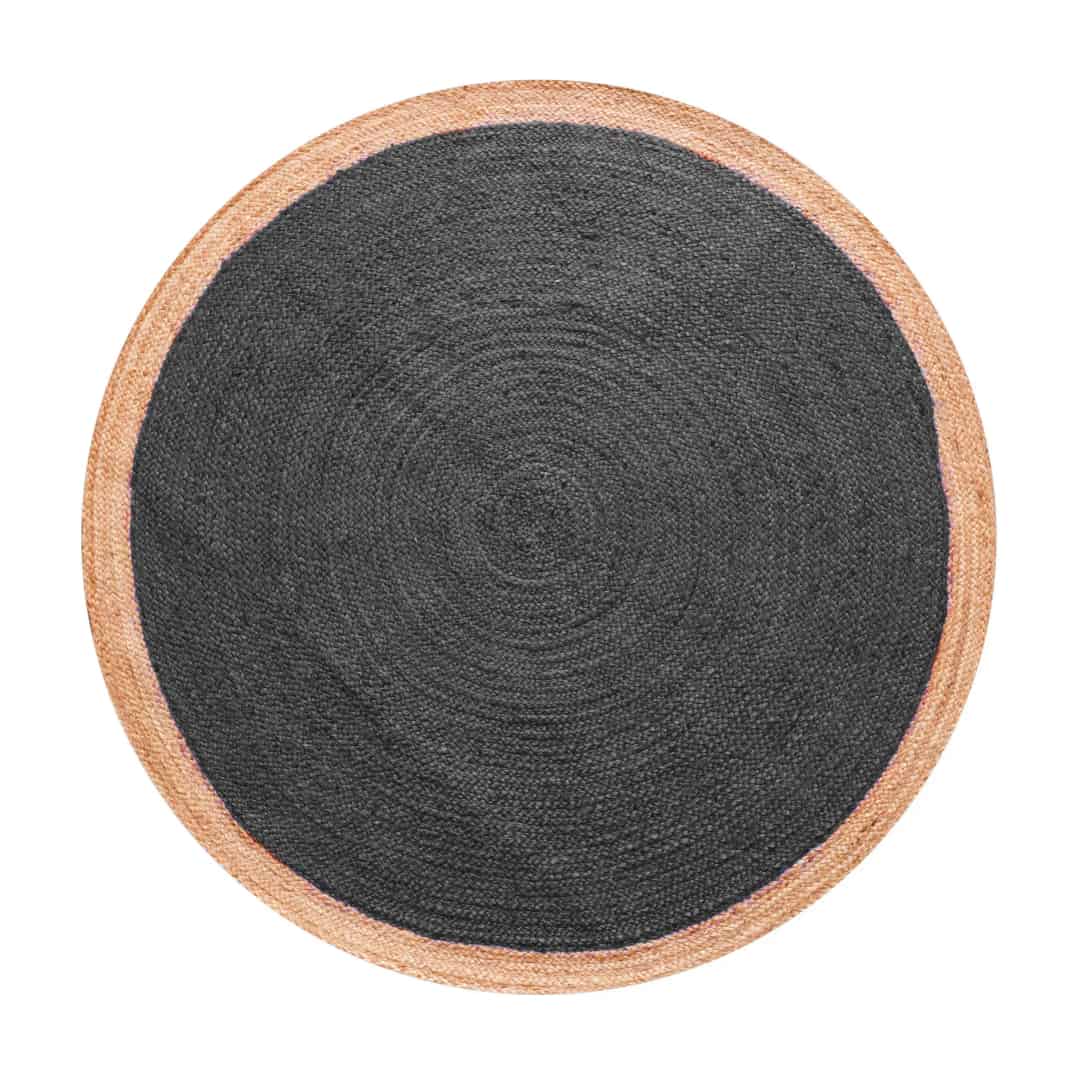 Porch Area Decor Hand Braided Custom Color Jute Round Rug with Beige Border - Image 10