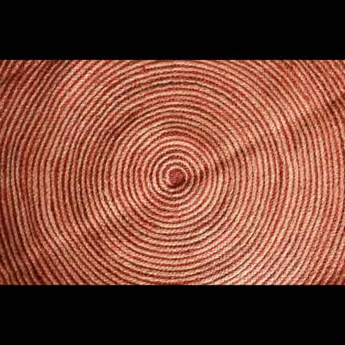 Beige with Red Color Hand Braided Jute Area Round Rug - Image 2