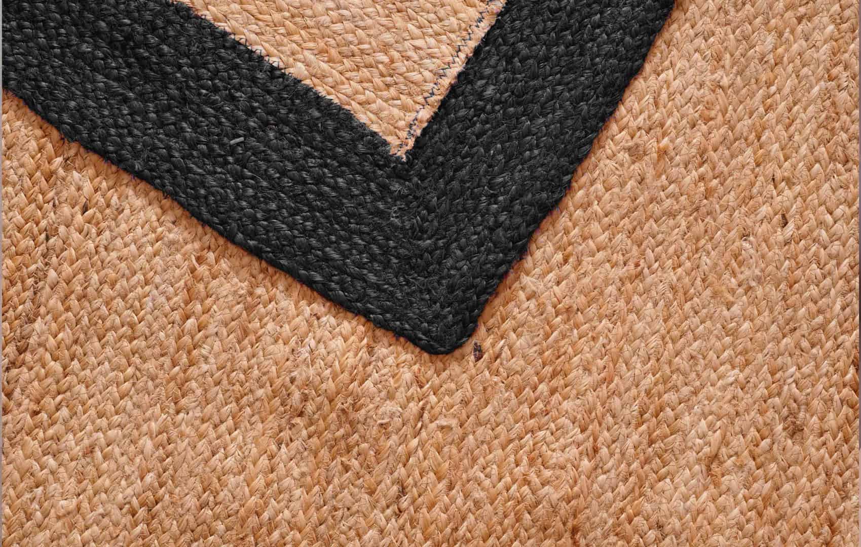 Beige with Color Bordered Hand Braided Large Area Rectangle Jute Rug - Image 6