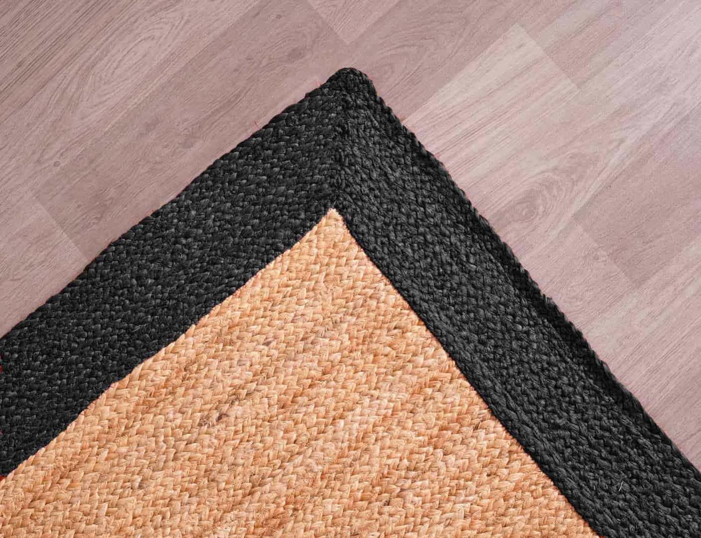 Beige with Color Bordered Hand Braided Large Area Rectangle Jute Rug - Image 4