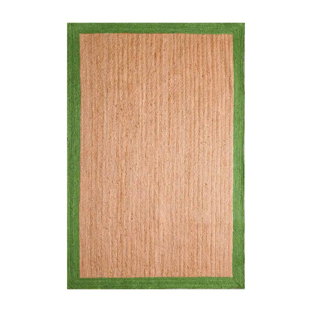 Indian Handmade Natural Jute Braided Rectangle Rug with Color Border - Image 9