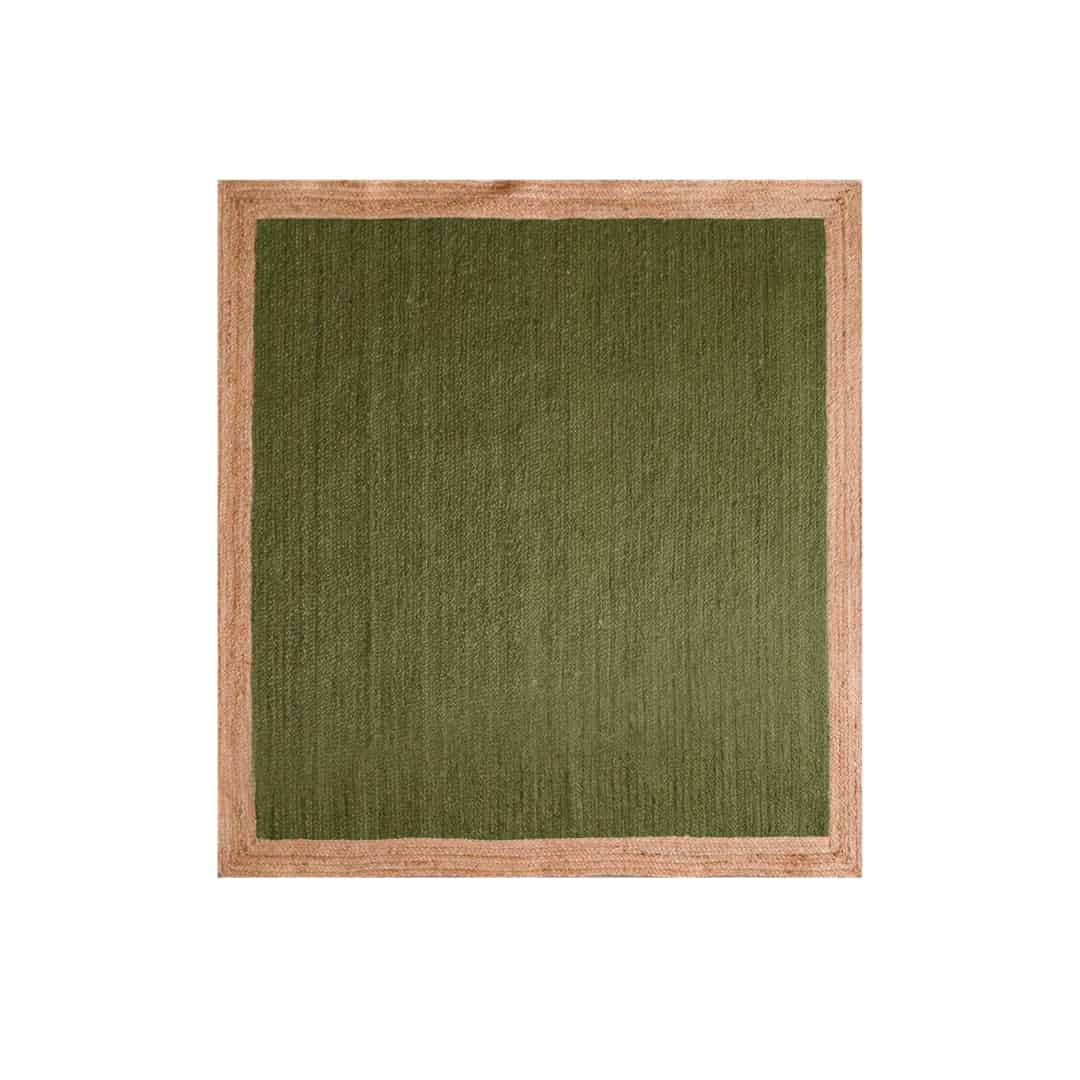 Handmade Boho Custom Color Jute Braided Rectangle and Square Rug with Beige Border - Image 2