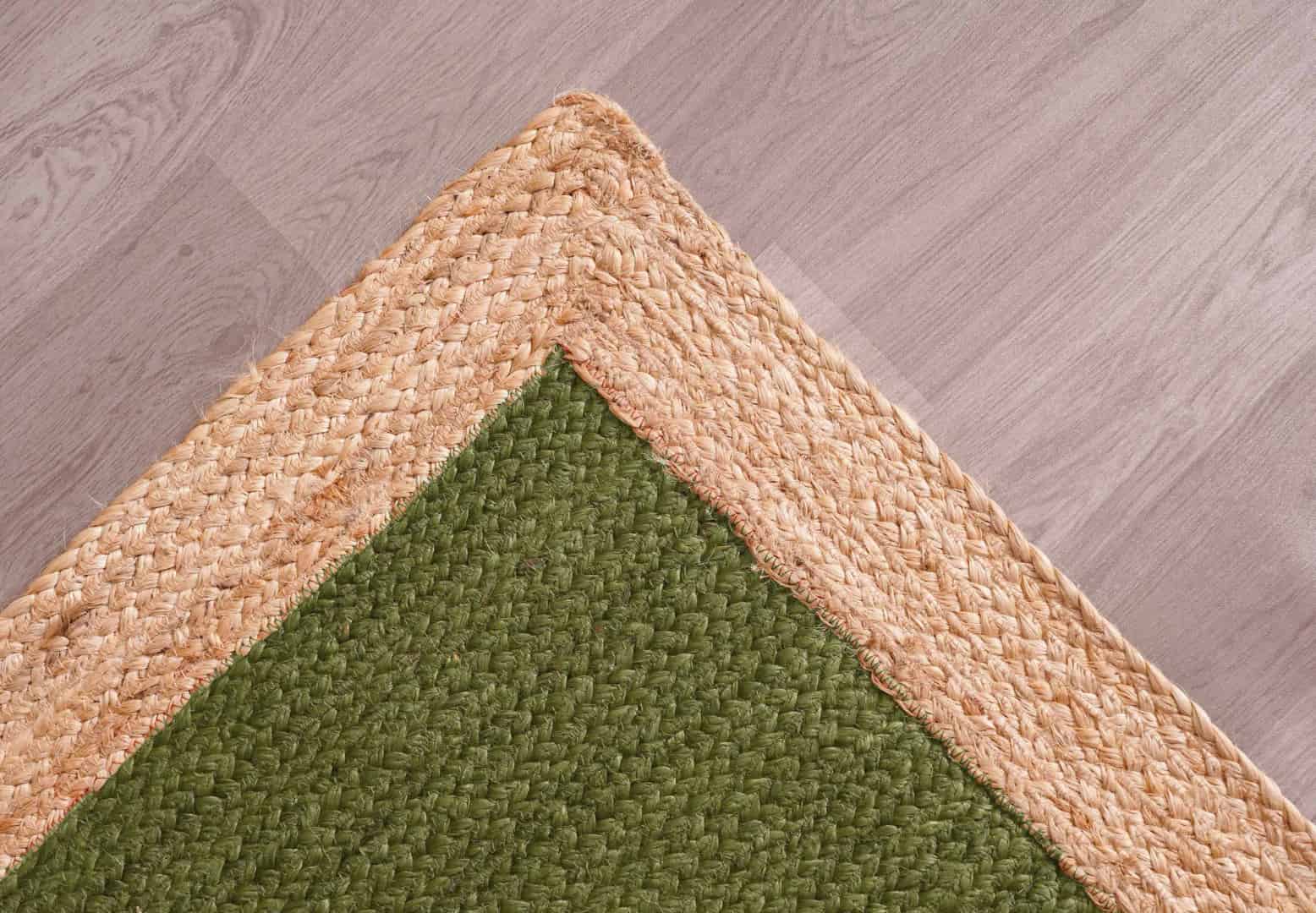 Handmade Boho Custom Color Jute Braided Rectangle and Square Rug with Beige Border - Image 10