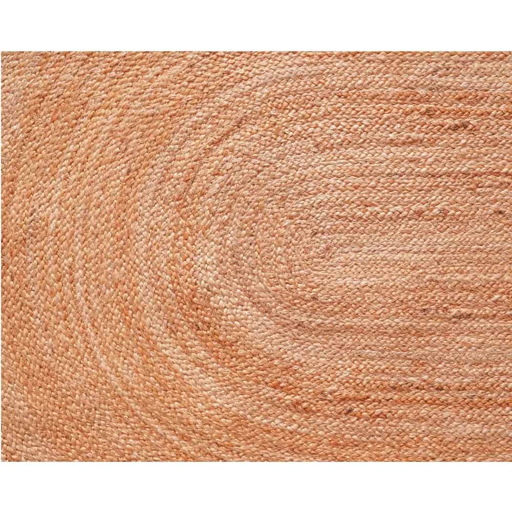 White and Red Scalloped Border Handmade Natural Jute Braided Oval Rug - Image 5