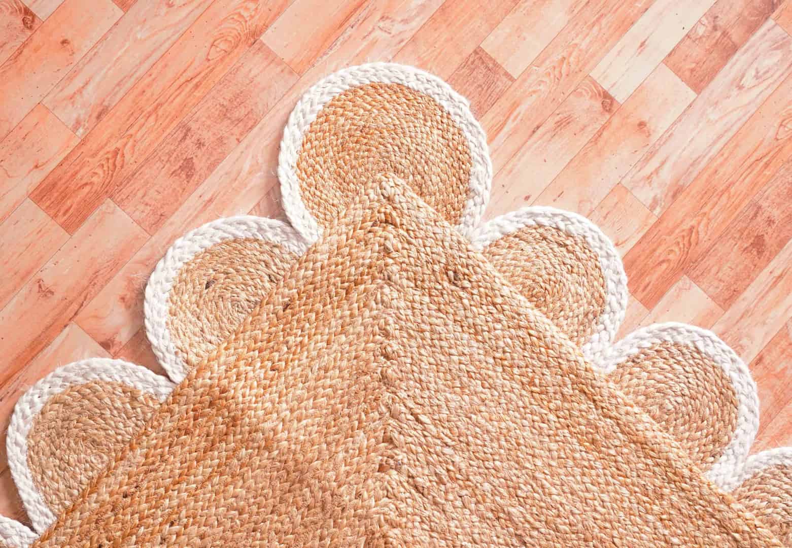 4x6 5x8 6x9 9x12 Handmade Natural Jute Braided Custom Color Scalloped Bordered Rectangle Rug - Image 4