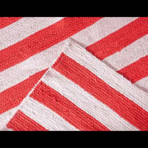 White with Custom Color Stripes Handmade Natural Jute Braided Rectangle Rug - Image 4