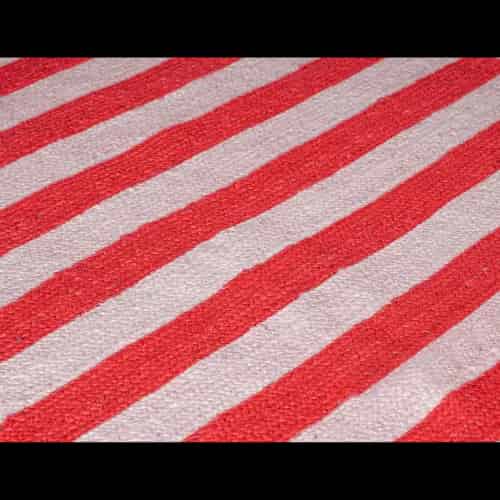 White with Custom Color Stripes Handmade Natural Jute Braided Rectangle Rug - Image 8