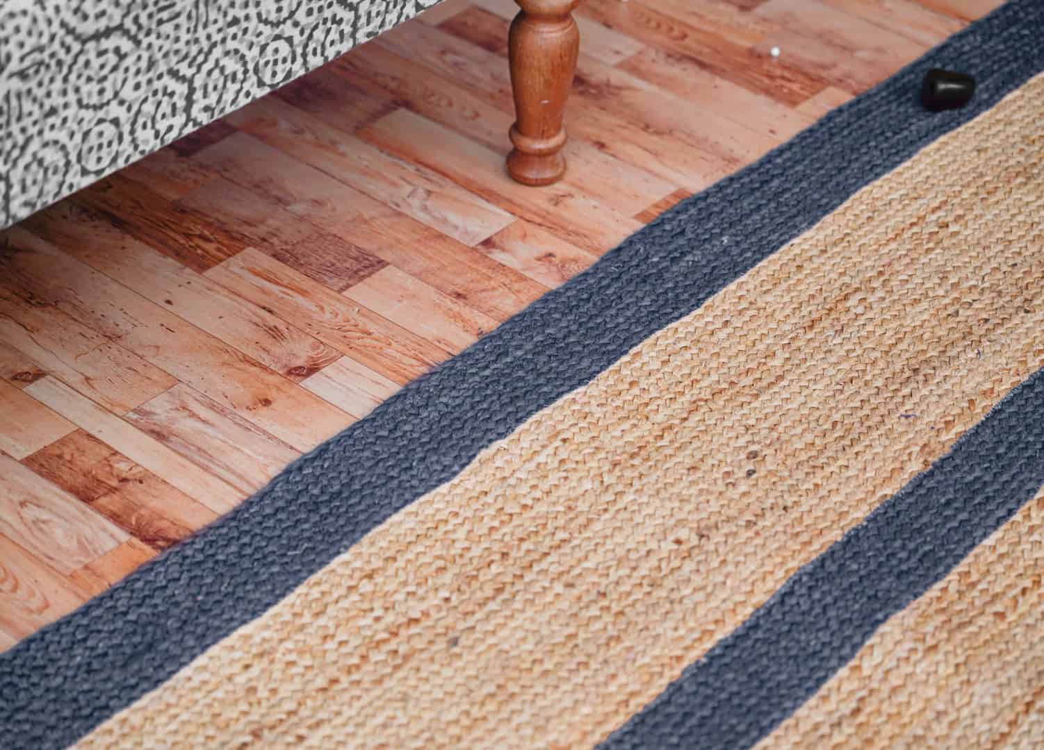 Traditional Indian Hand Braided Natural Jute Rectangle Rug with Color Border - Image 4