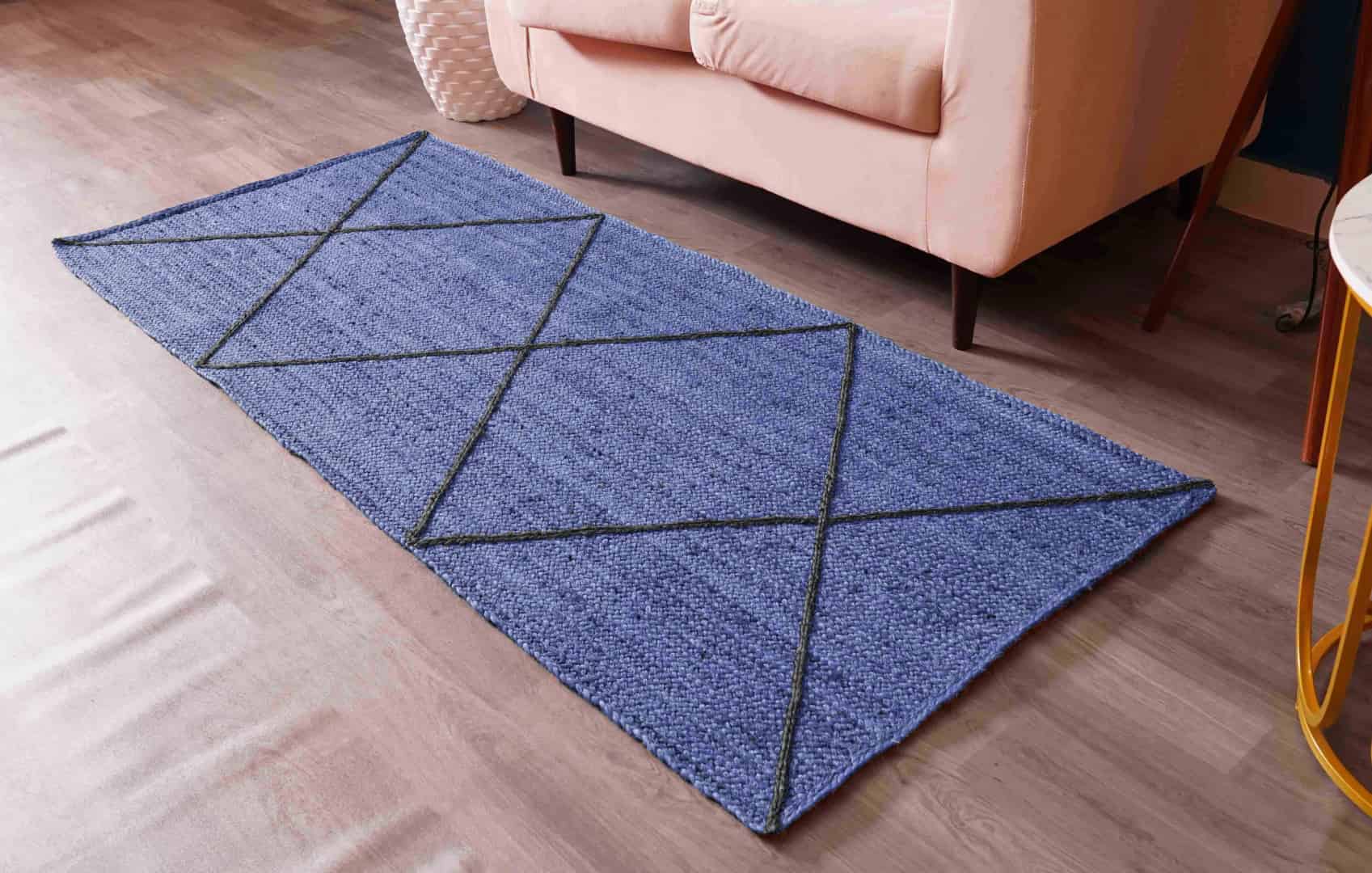 Indoor Outdoor Decor Handmade Custom Color Jute Braided Runner Rug with Diamond Design - Image 2