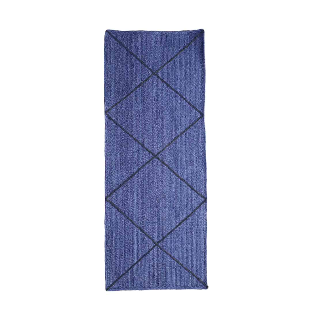 Indoor Outdoor Decor Handmade Custom Color Jute Braided Runner Rug with Diamond Design - Image 1