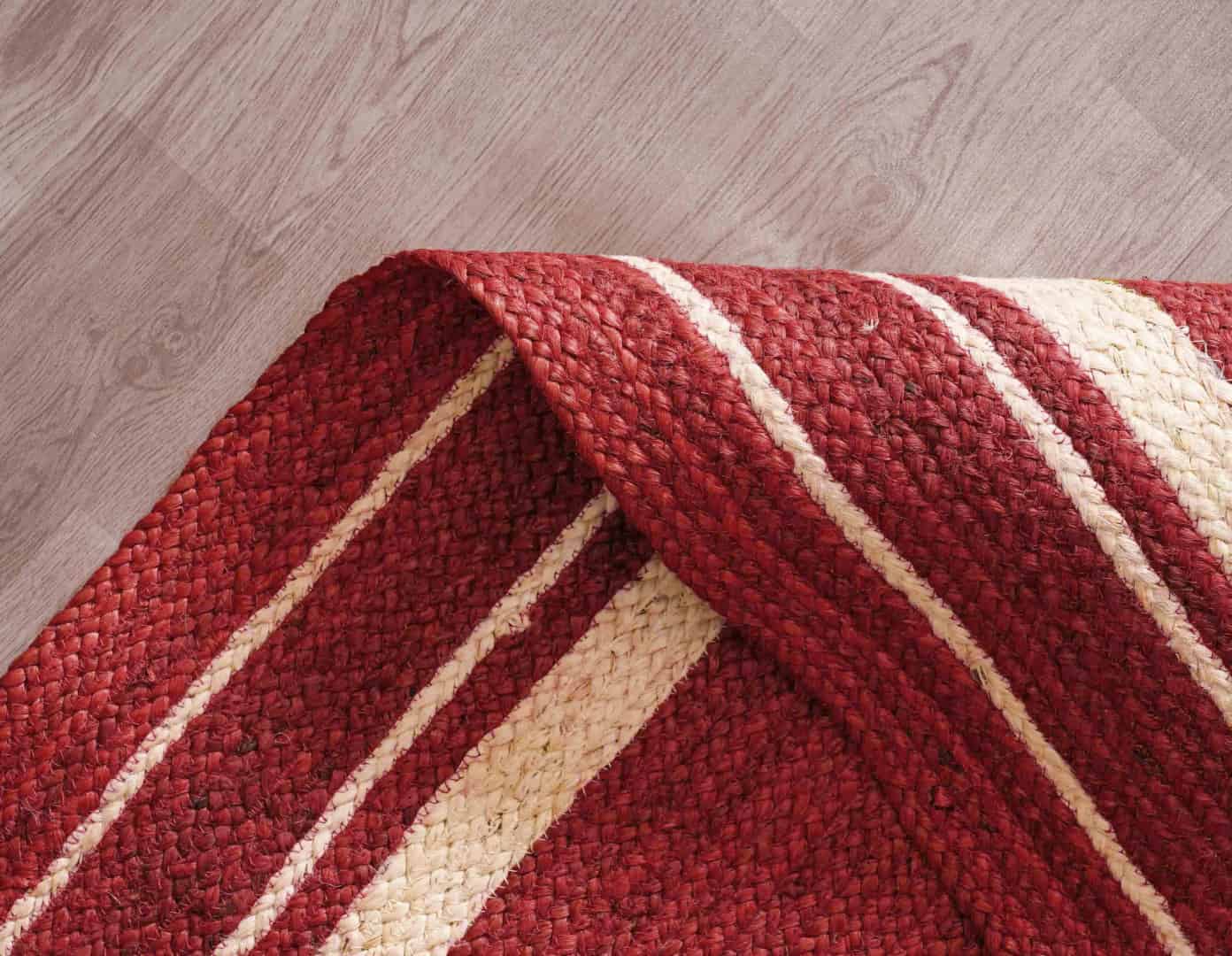 Indian Handmade Braided Custom Color Jute Braided Rug with White Border - Image 7