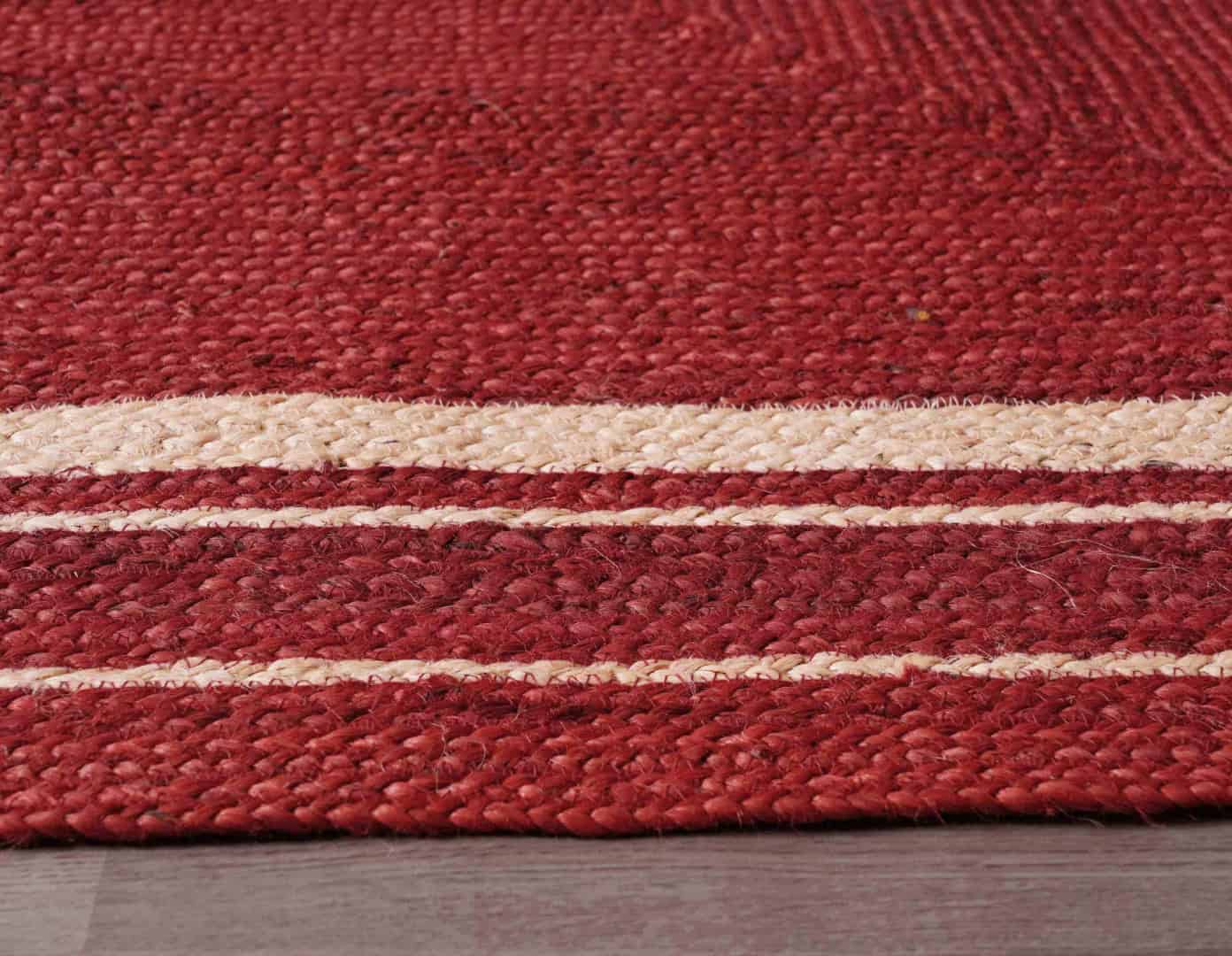 Indian Handmade Braided Custom Color Jute Braided Rug with White Border - Image 8