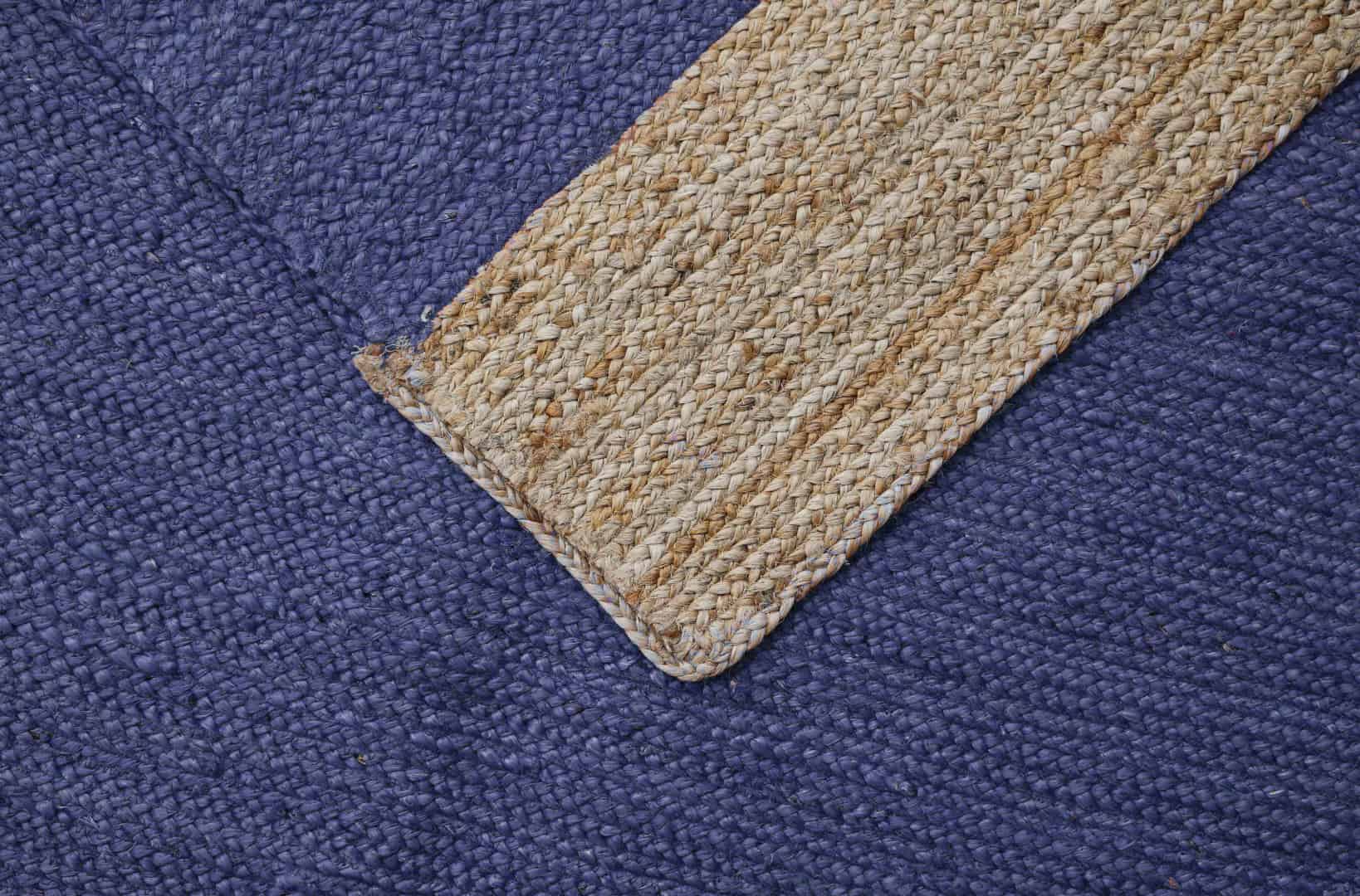 Beige Bordered Handmade Custom Color Jute Braided Rectangle Rug - Image 8