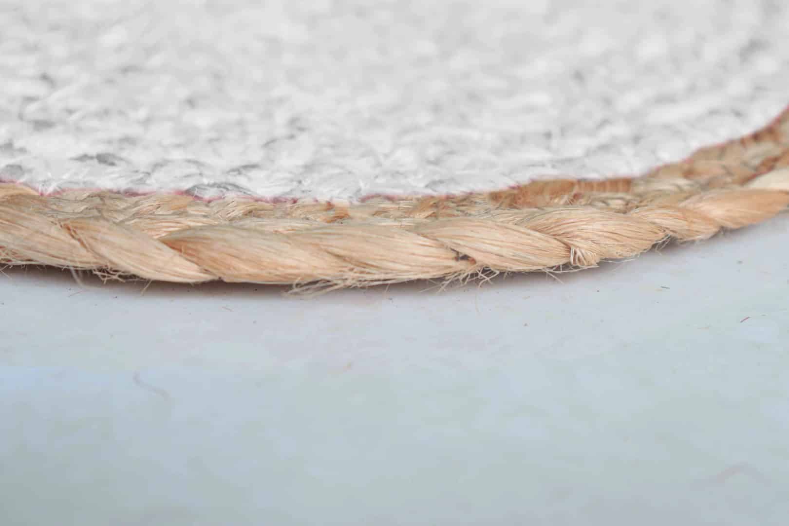 Custom Color Scalloped with Beige Edge Handmade Braided Natural Jute Rectangle Rug - Image 6