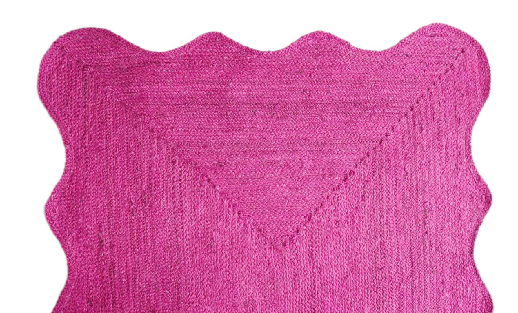 Custom Color Handmade Jute Braided Rectangle Scalloped Rug - Image 4