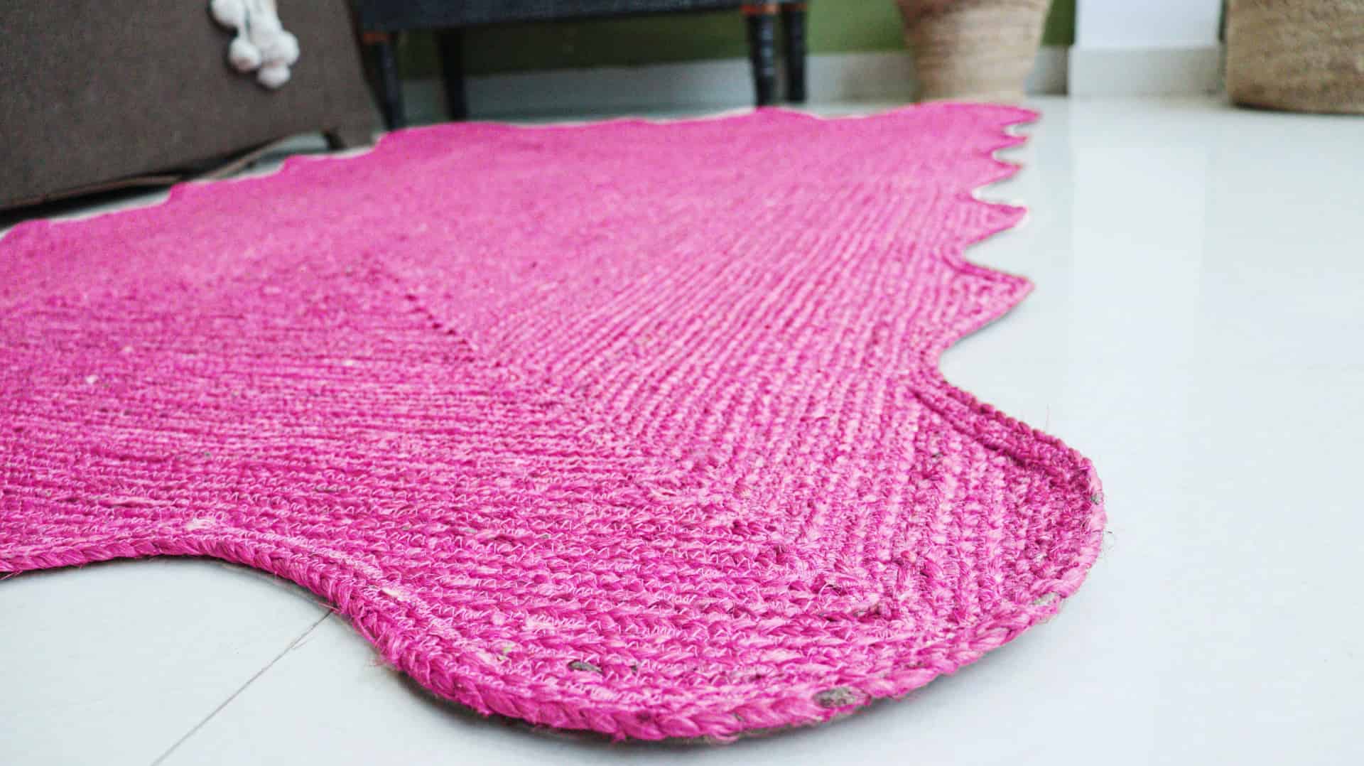 Custom Color Handmade Jute Braided Rectangle Scalloped Rug - Image 6