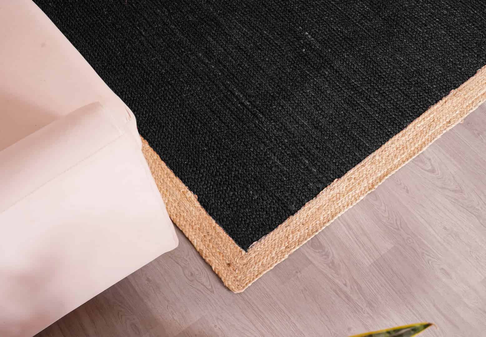 Custom Color with Beige Border Handmade Jute Braided Rectangle and Square Rug - Image 8