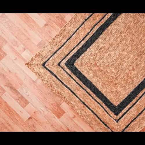 Custom Size Handmade Natural Jute Braided Runner Rug with Triple Line Color Border - Image 6