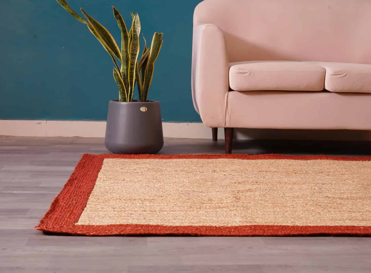 Beige with Every Color Border Handmade Jute Braided Rectangle Rug - Image 6