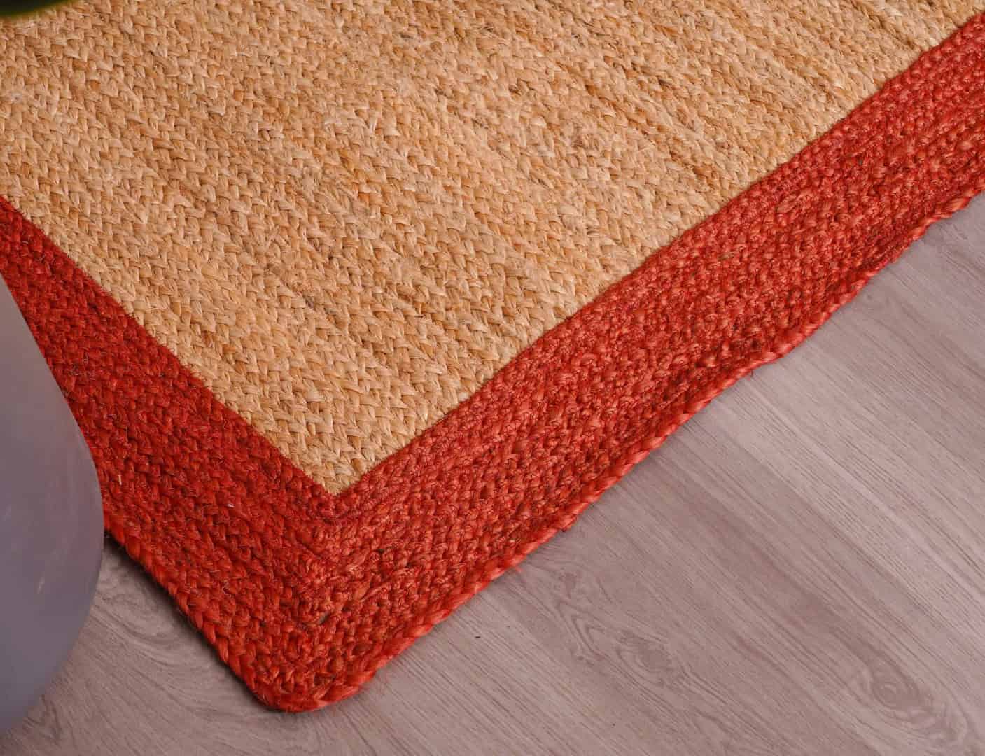 Beige with Every Color Border Handmade Jute Braided Rectangle Rug - Image 8