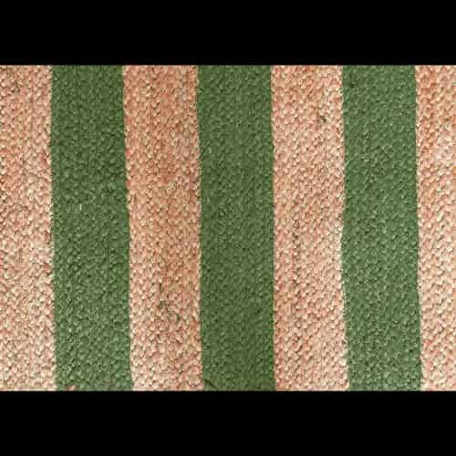 Beige with Custom Color Stripes Handmade Jute Braided Rectangle Rug - Image 6