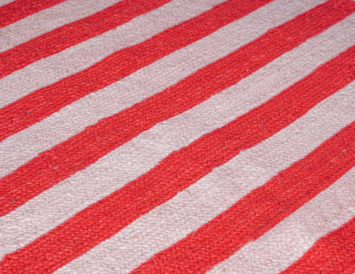 Handmade Bohemian Eco Friendly White with Custom Color Stripes Jute Braided Rectangle Rug - Image 4