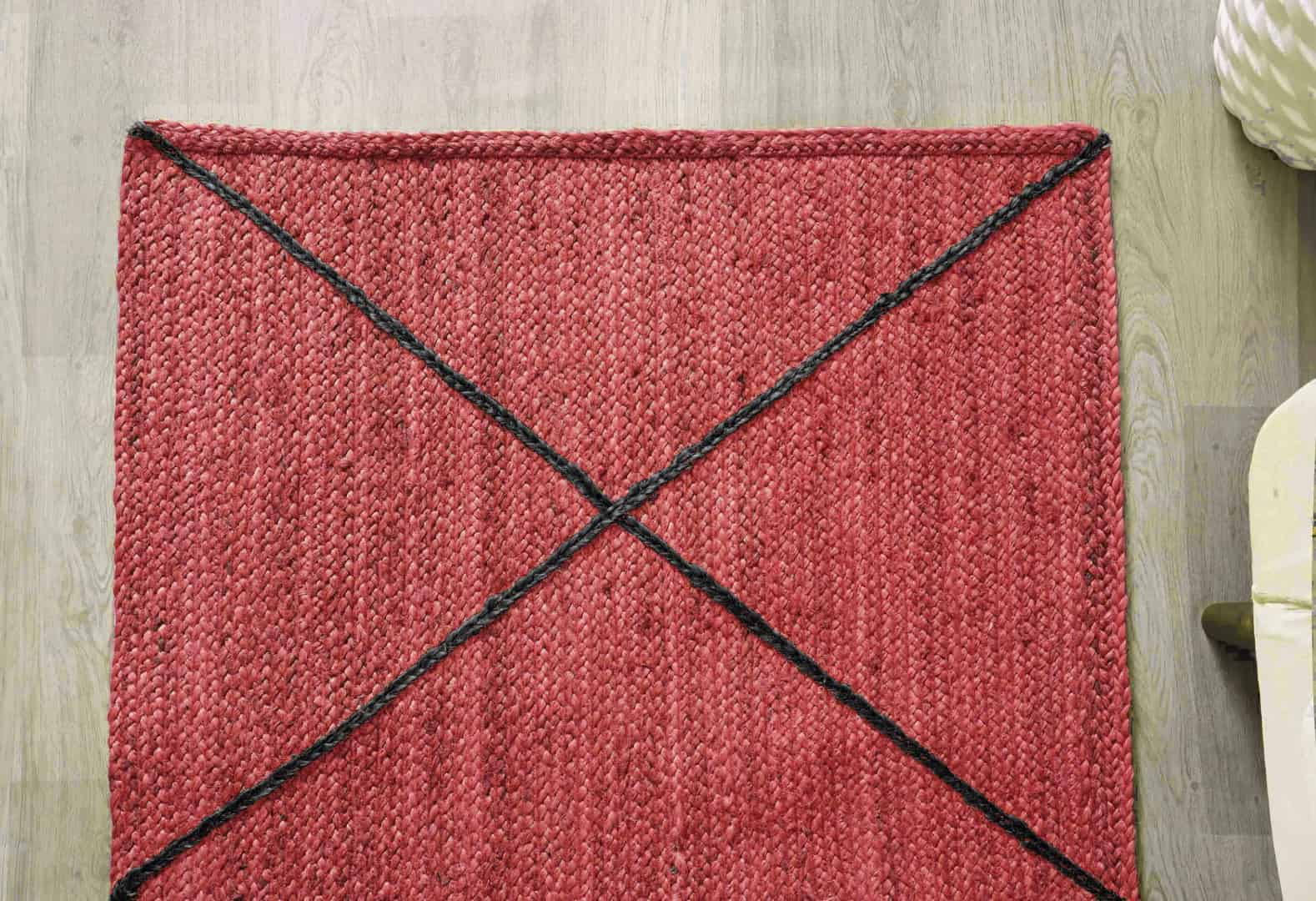 Home Decor Indoor Outdoor Handmade Color with Black Diamond Jute Braided Rectangle Rugs  - Image 6