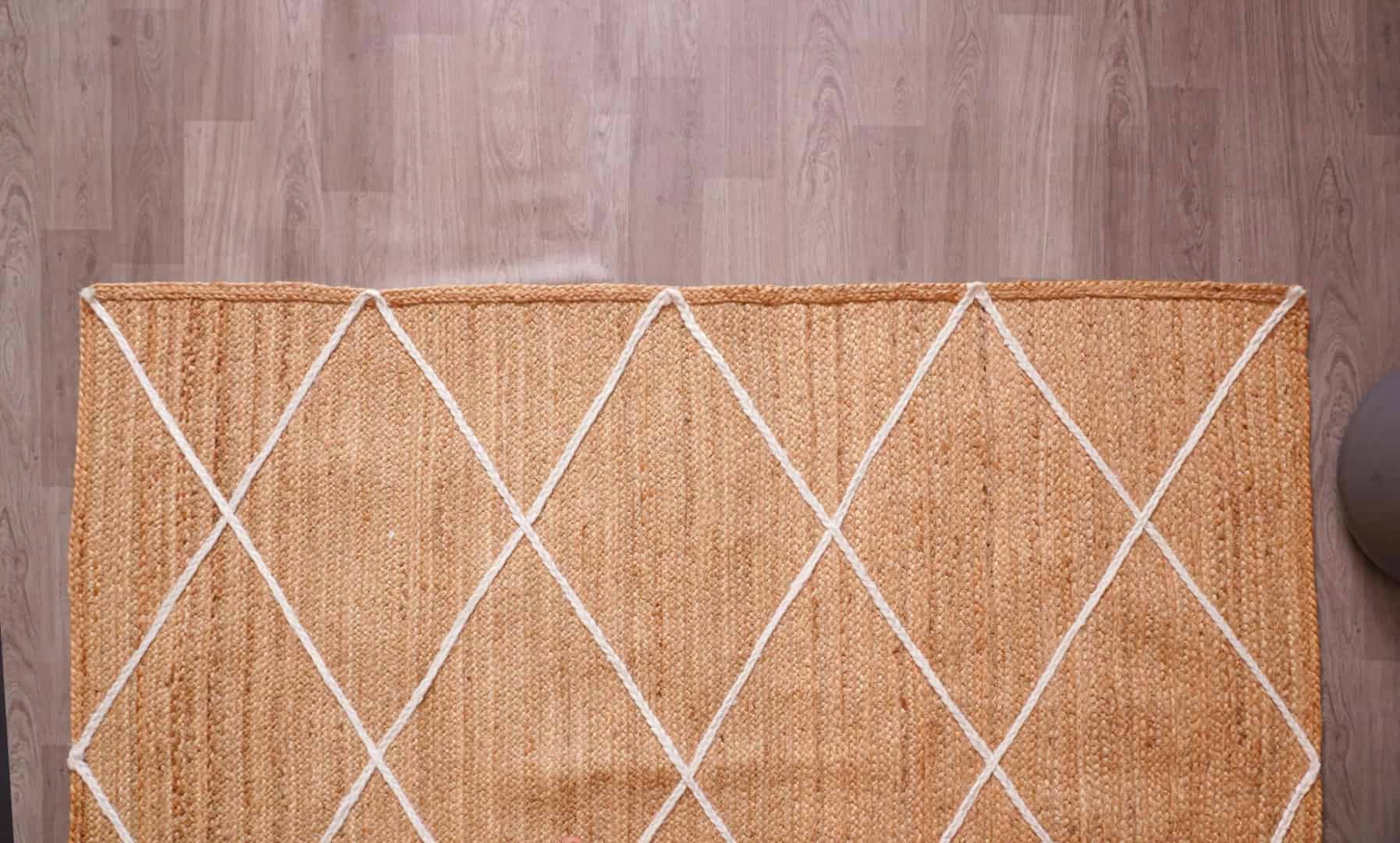 Custom Size Handmade Beige with White Diamond Jute Braided Porch Area Rectangle Rug - Image 6