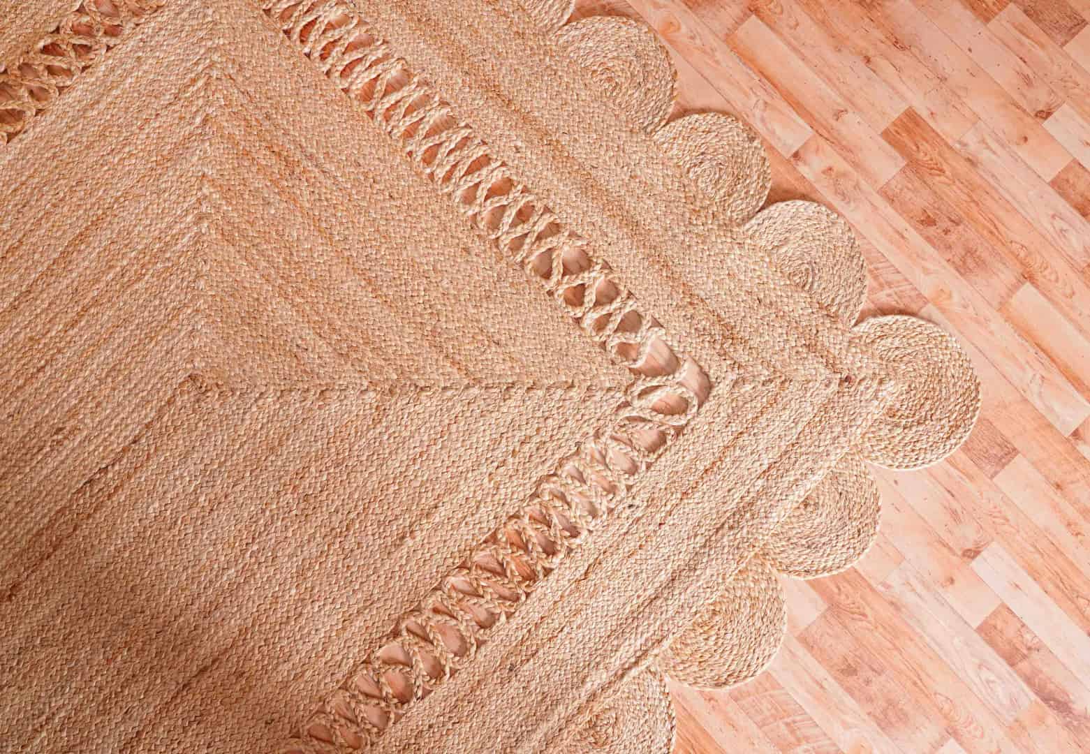 Scalloped Handmade Natural Jute Braided Eco Friendly Home Decor Boho Rectangle Rug - Image 4