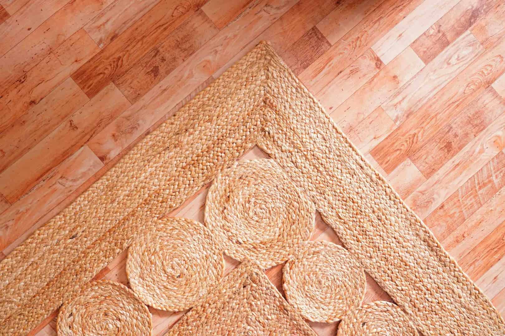 Indian Handmade Scalloped Natural Jute Braided Rectangle Rug Yoga Mat Bohemian Doormat - Image 4