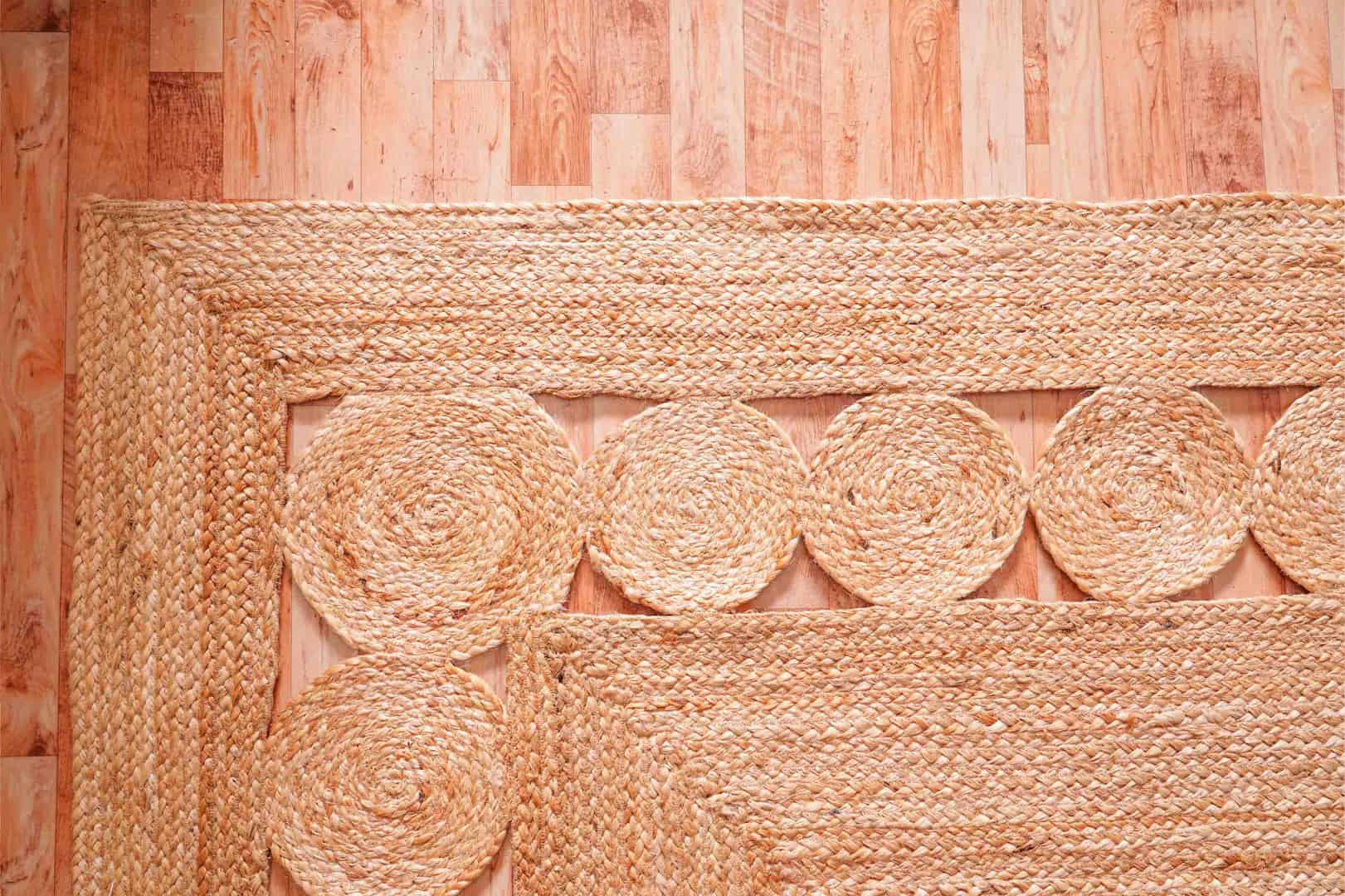 Indian Handmade Scalloped Natural Jute Braided Rectangle Rug Yoga Mat Bohemian Doormat - Image 5