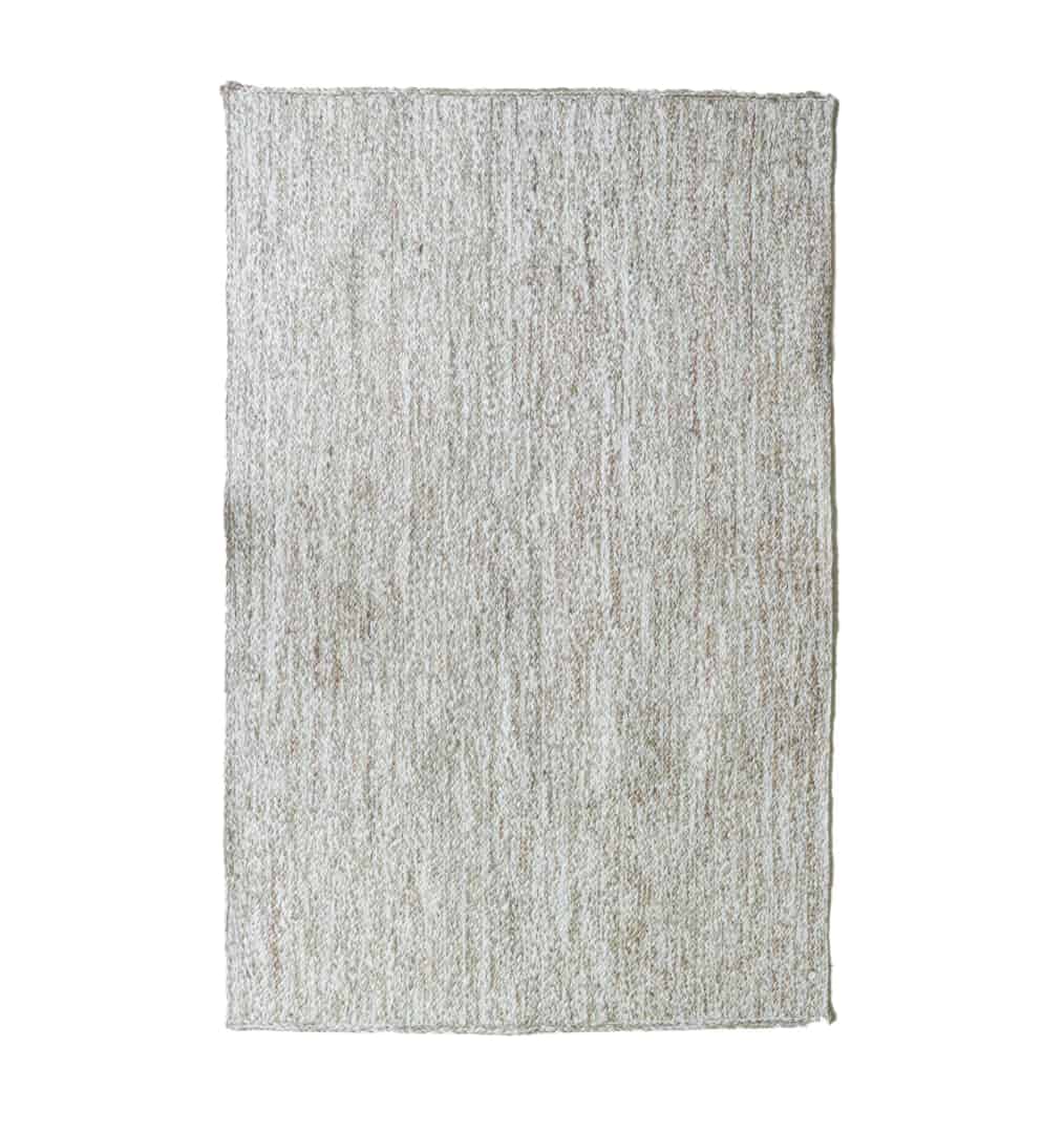 Beige White Grey Tie Dye Handmade Jute Braided Bohemian Rectangle Rug - Image 1