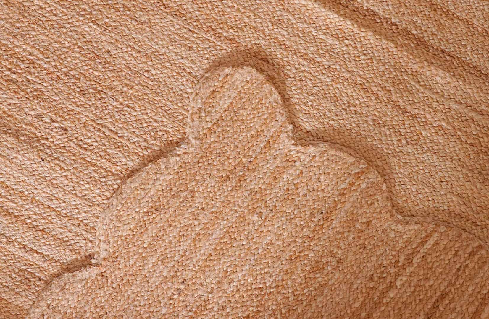 Custom Size Turkish Boho Handmade Solid Natural Jute Braided Scalloped Rectangle Rug - Image 5