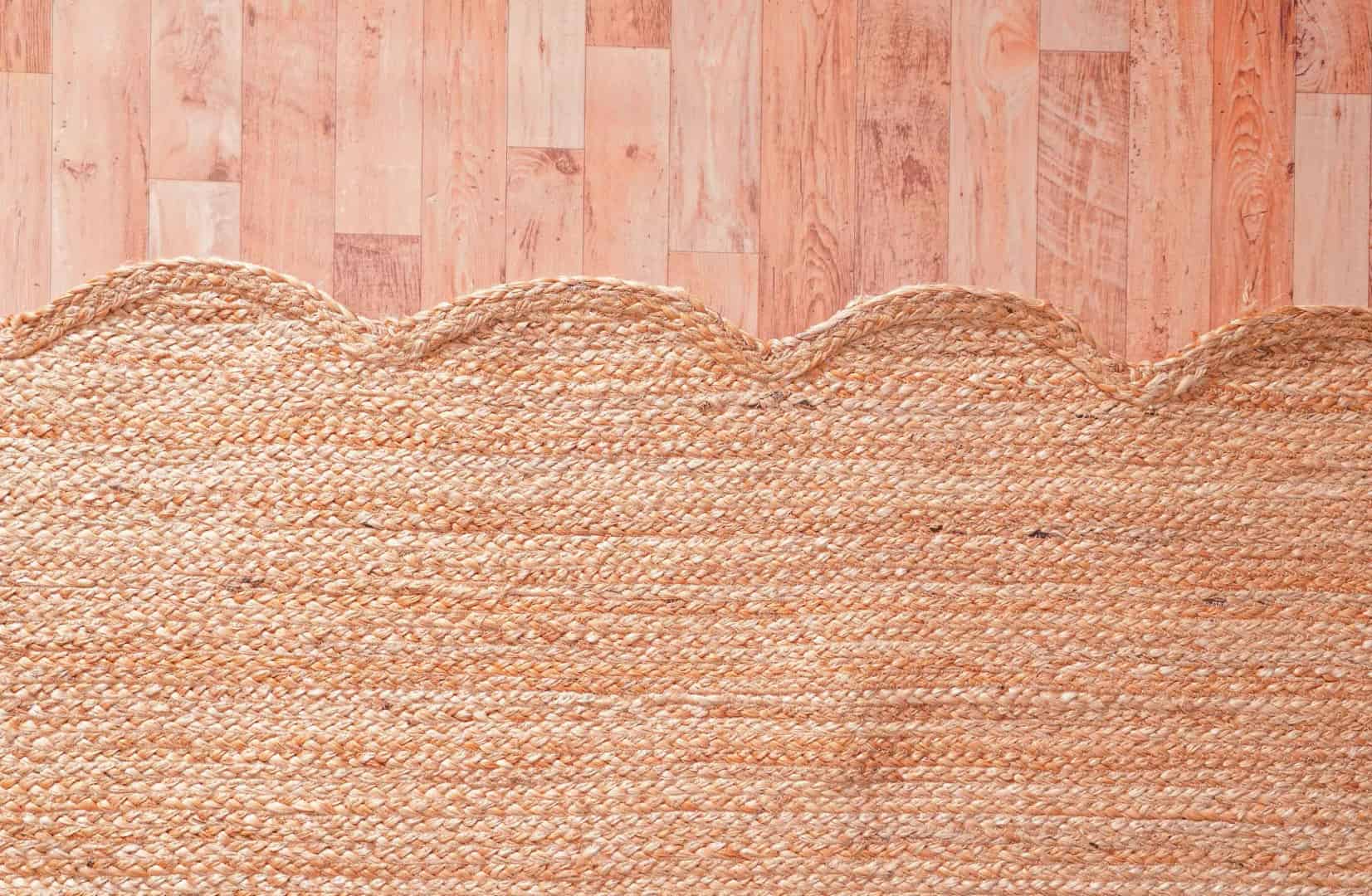 Custom Size Turkish Boho Handmade Solid Natural Jute Braided Scalloped Rectangle Rug - Image 6