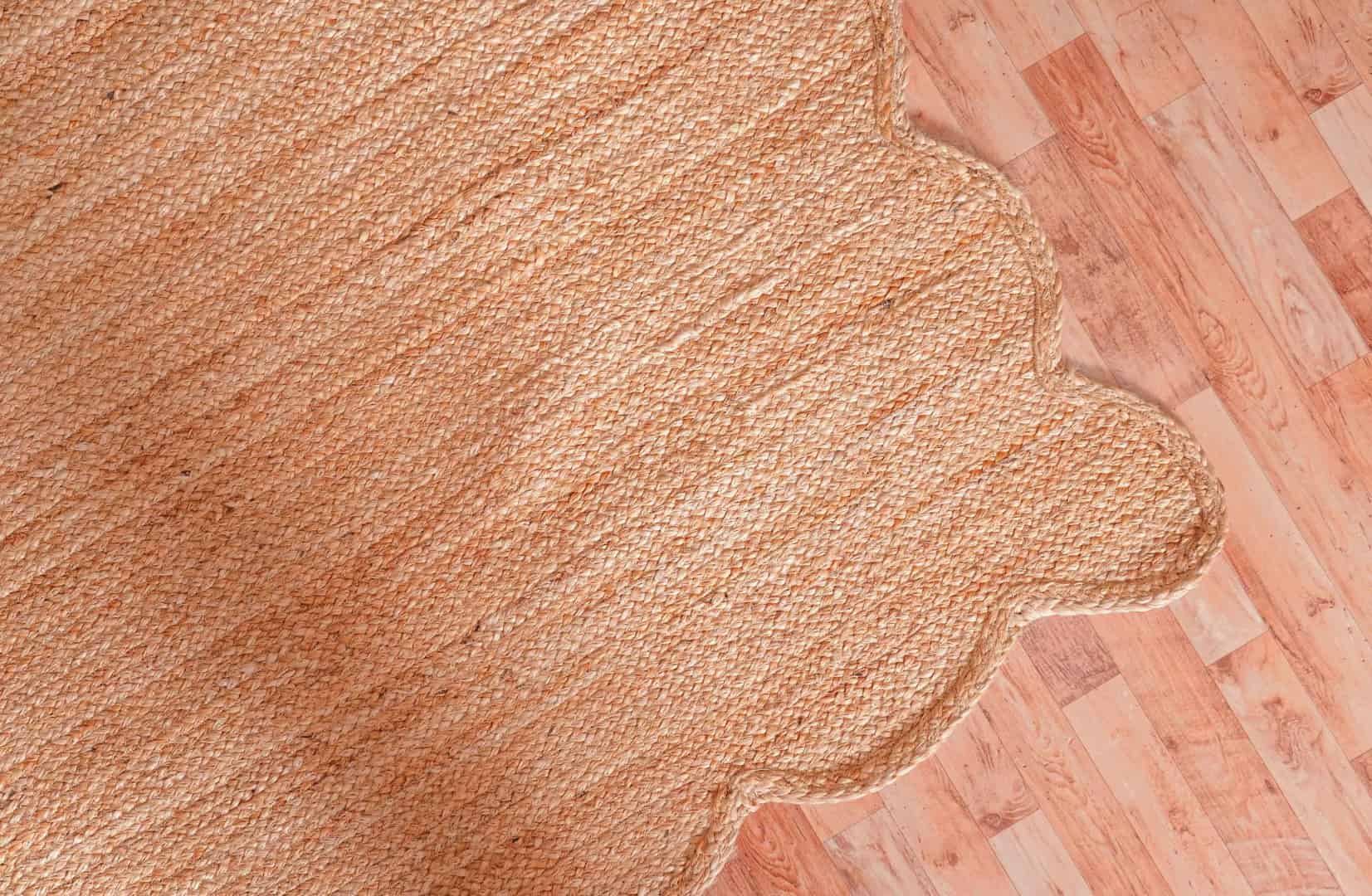 Custom Size Turkish Boho Handmade Solid Natural Jute Braided Scalloped Rectangle Rug - Image 7