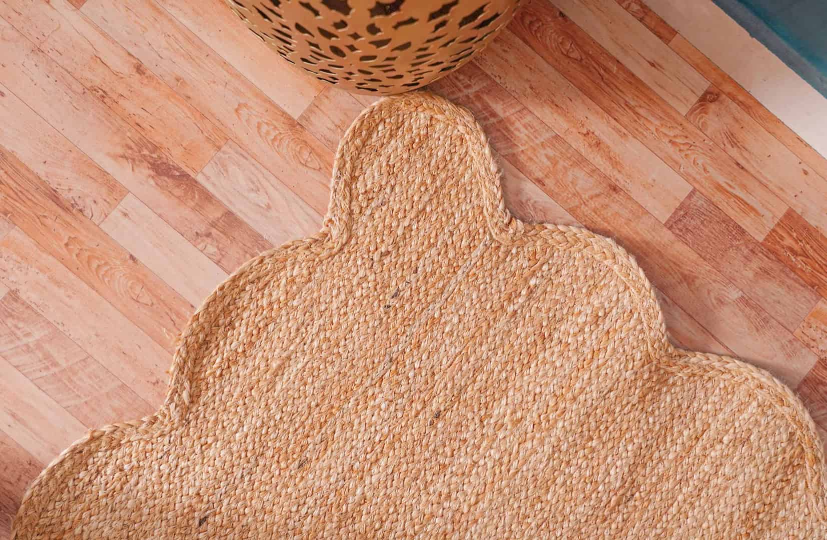 Custom Size Turkish Boho Handmade Solid Natural Jute Braided Scalloped Rectangle Rug - Image 10