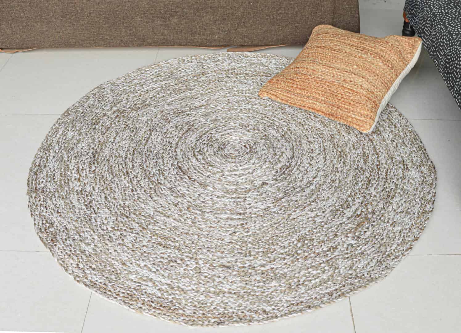 Customized Color Hand Braided Round Jute Rug  - Image 1