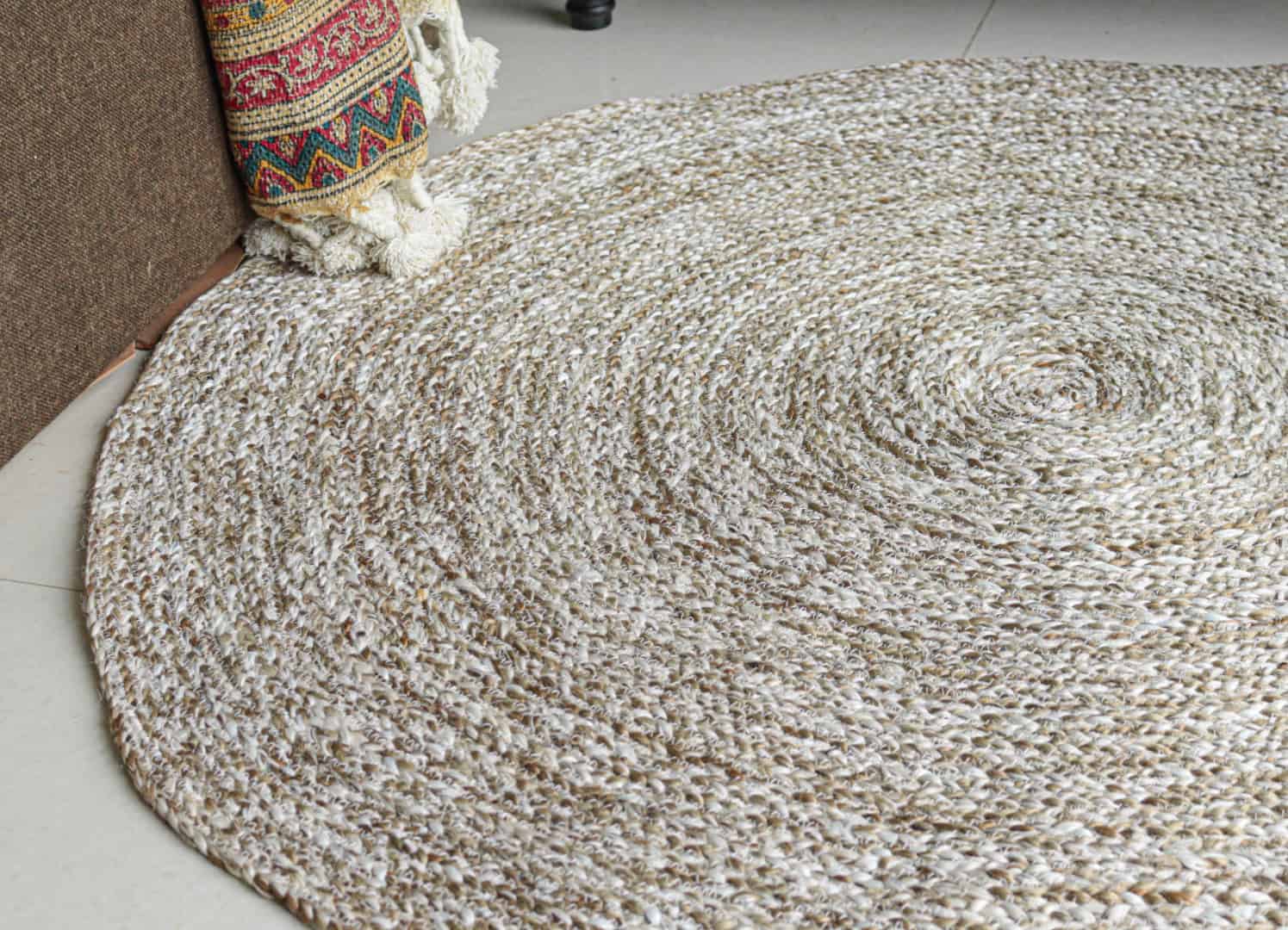 Customized Color Hand Braided Round Jute Rug  - Image 6